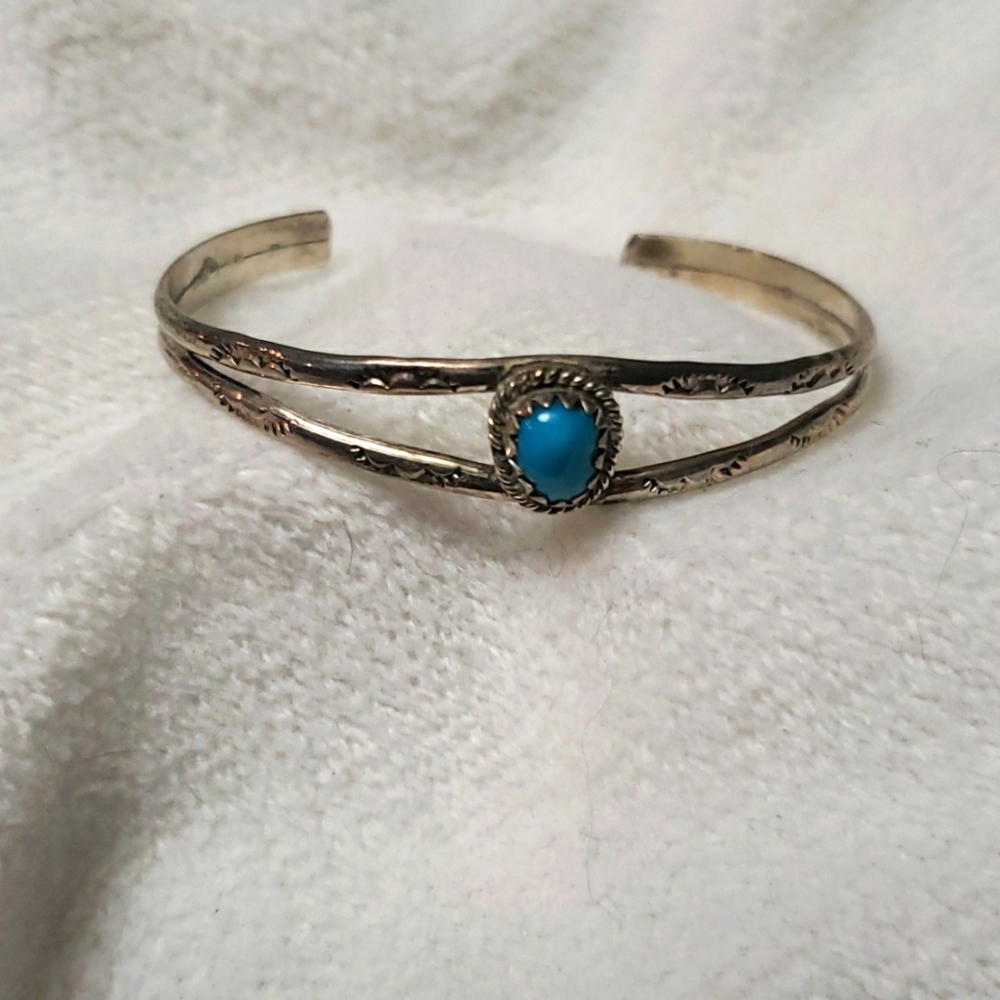 Sterling silver child's cuff bracelet